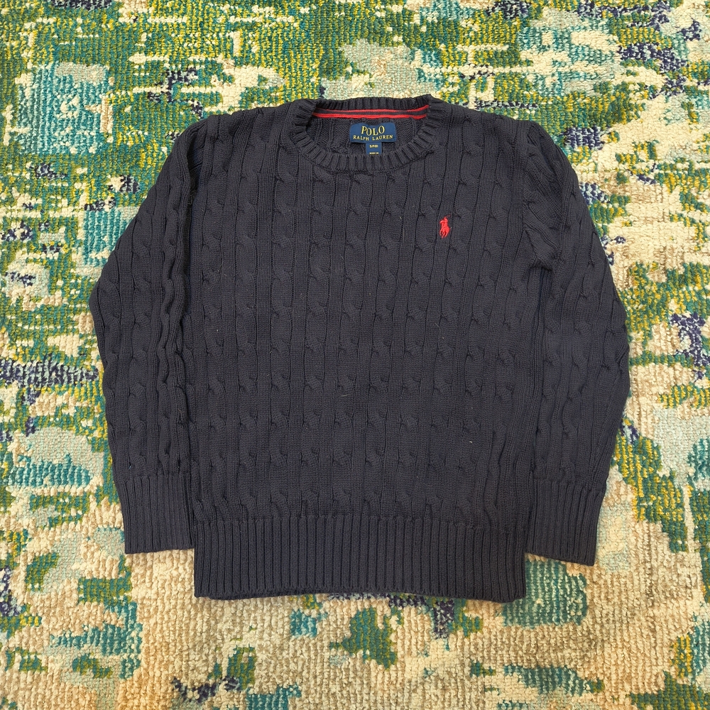 Polo by Ralph Lauren Cable Knit Navy Blue Sweater